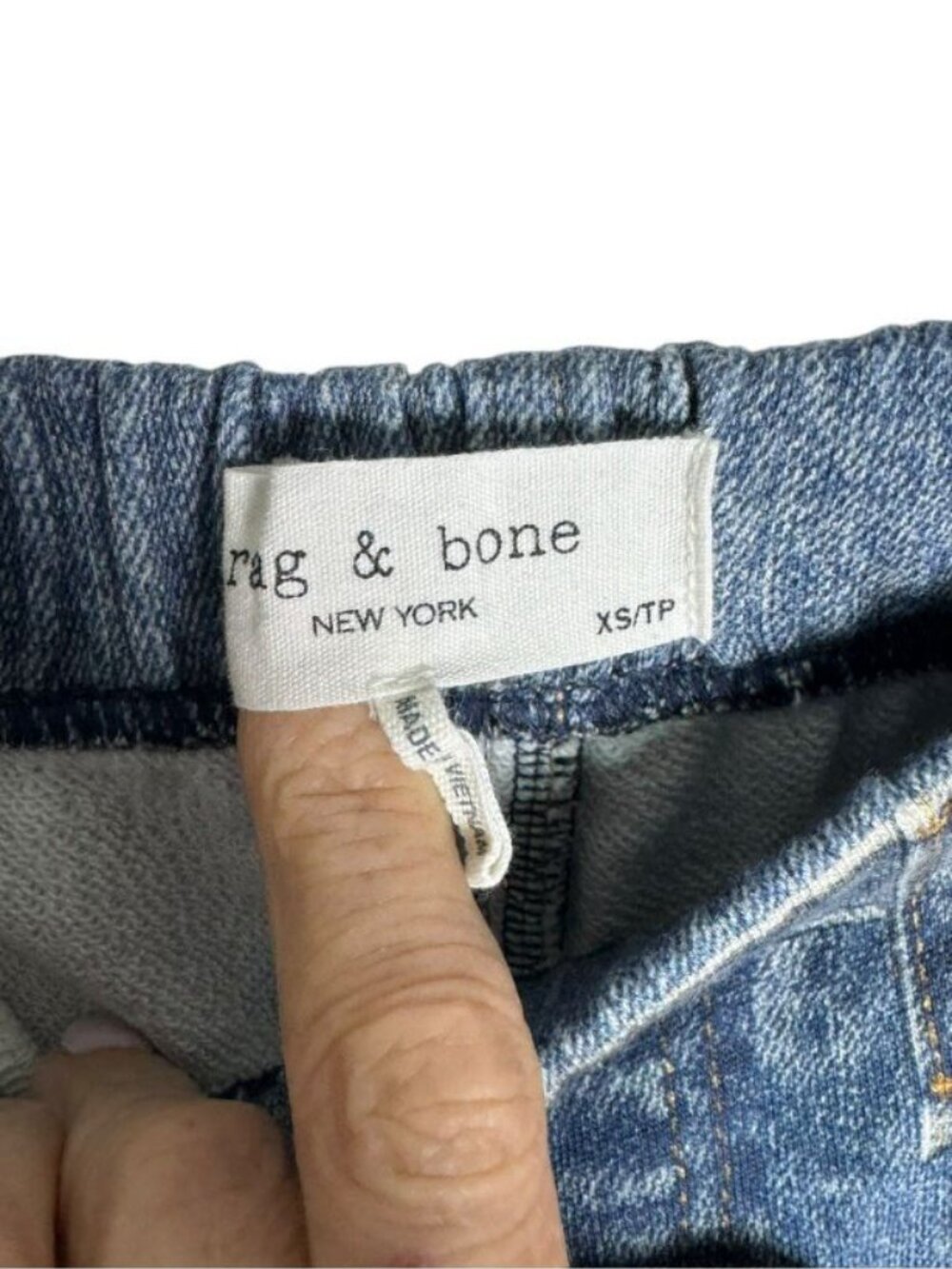 rag & bone Relaxed Wide-Leg Denim Sweatpants in Light Blue Wash - Picture 5 of 11